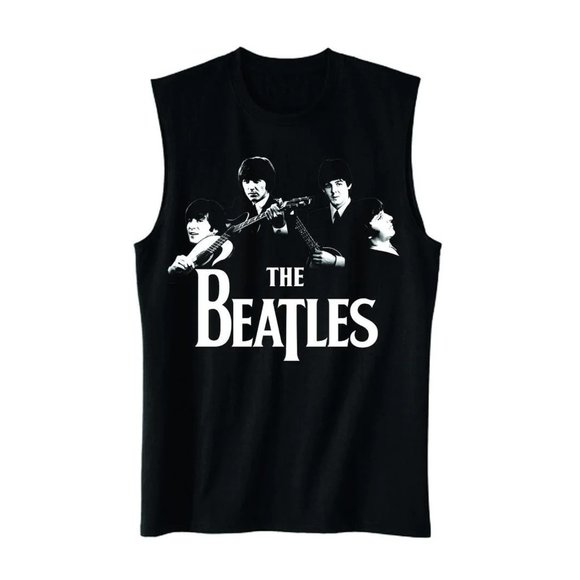 The Beatles Fab Four Logo rock Official Muscle Tank Top L NWT - Picture 2 of 2